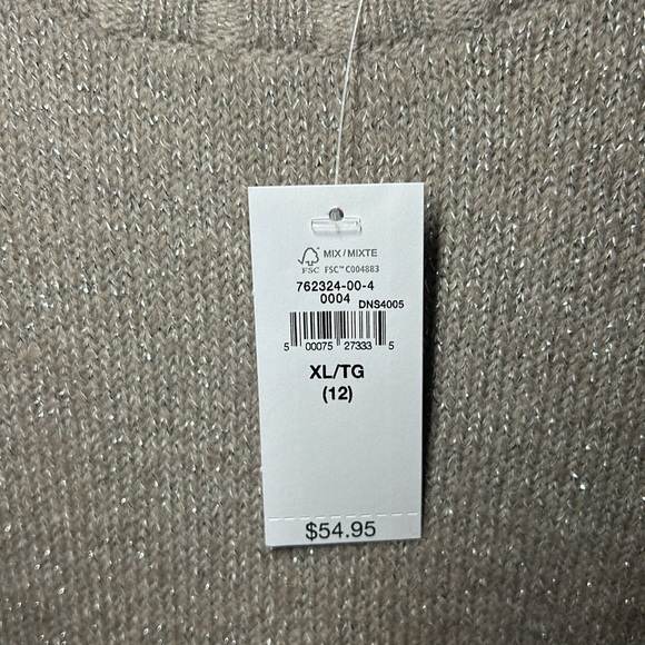 GAP Kids beige fine knit sweater with shiny sparkles within the material - Picture 8 of 9